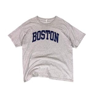 VTG Boston Graphic T Shirt Tee Grey Adult XL Short Sleeve Crew Neck Streetwear‎